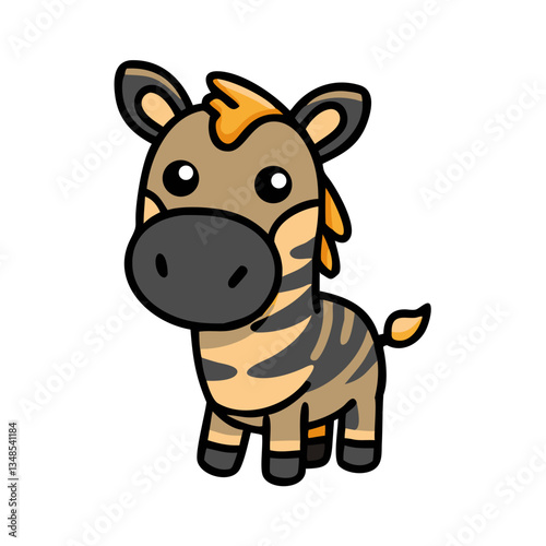 a cute cartoon zebra with a playful appearance