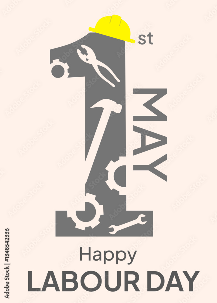 Labour day banner design featuring illustrations of various construction tools. Labour day banner design featuring illustrations of various construction tools.