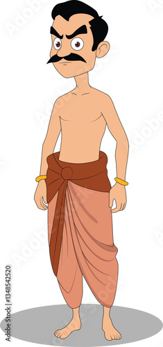 A indian Village man cartoon character design for 2d cartoon animation - male cartoon character design