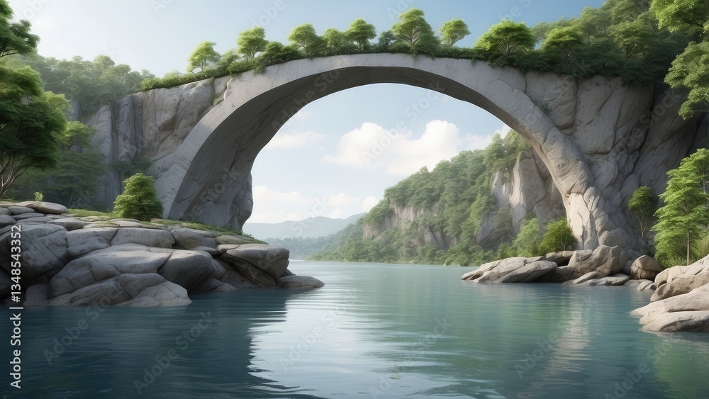 Fototapeta premium A large natural rock arch, known as a natural bridge,