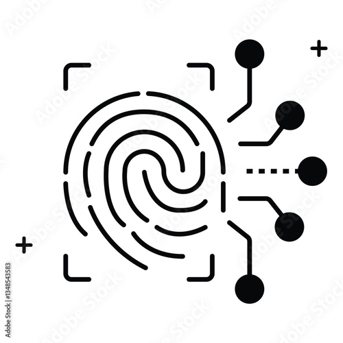 Biometric Identification Security Authentication System Vector Icon design