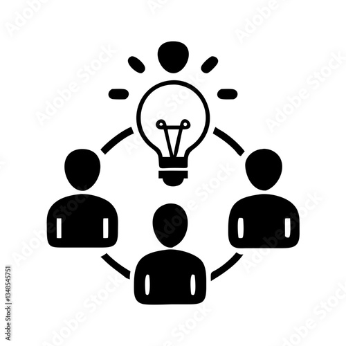 Group brainstorming and idea sharing icon