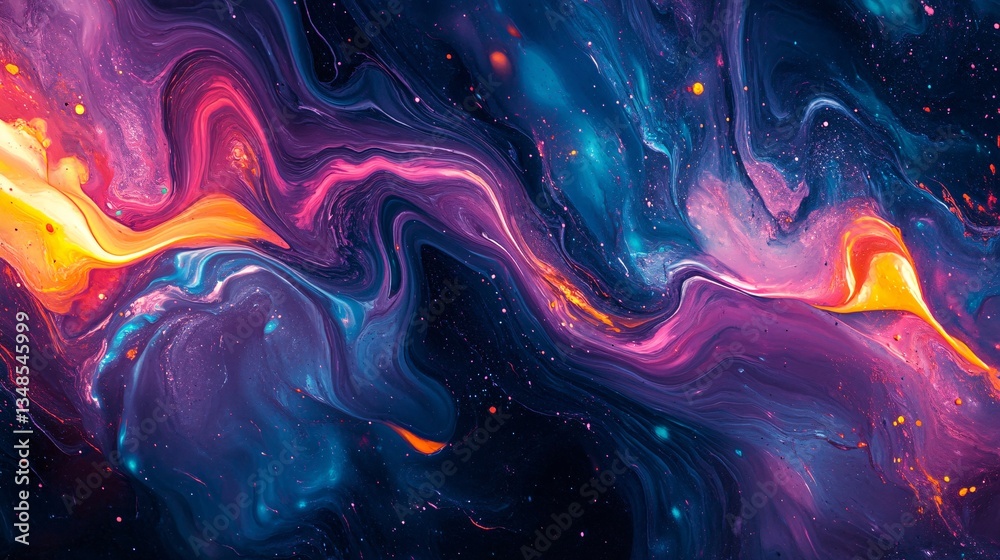 Obraz premium A vibrant flowing abstract display of vivid colorful energy streams