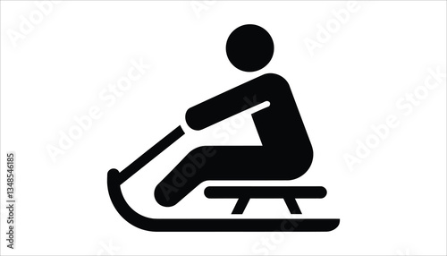 Rowing Machine Icon. Fitness and Exercise Illustration.