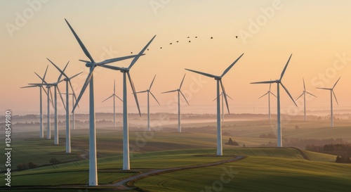 Wind turbines generating clean renewable energy