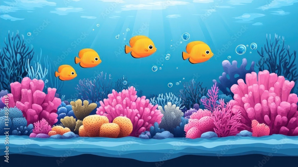 Fototapeta premium Underwater paradise vibrant coral reef fishes