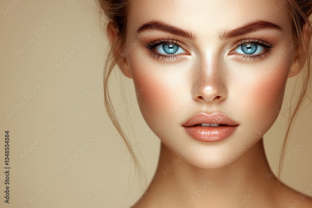 Portrait of a stunning woman with captivating blue eyes Portrait of a stunning woman with captivating blue eyes