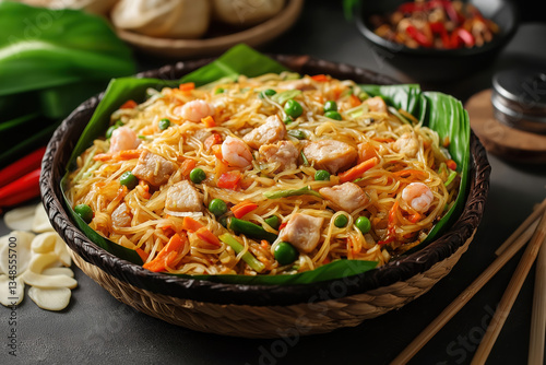 Authentic Filipino Pancit Canton – Stir-Fried Noodles with Shrimp, Chicken, and Vegetables