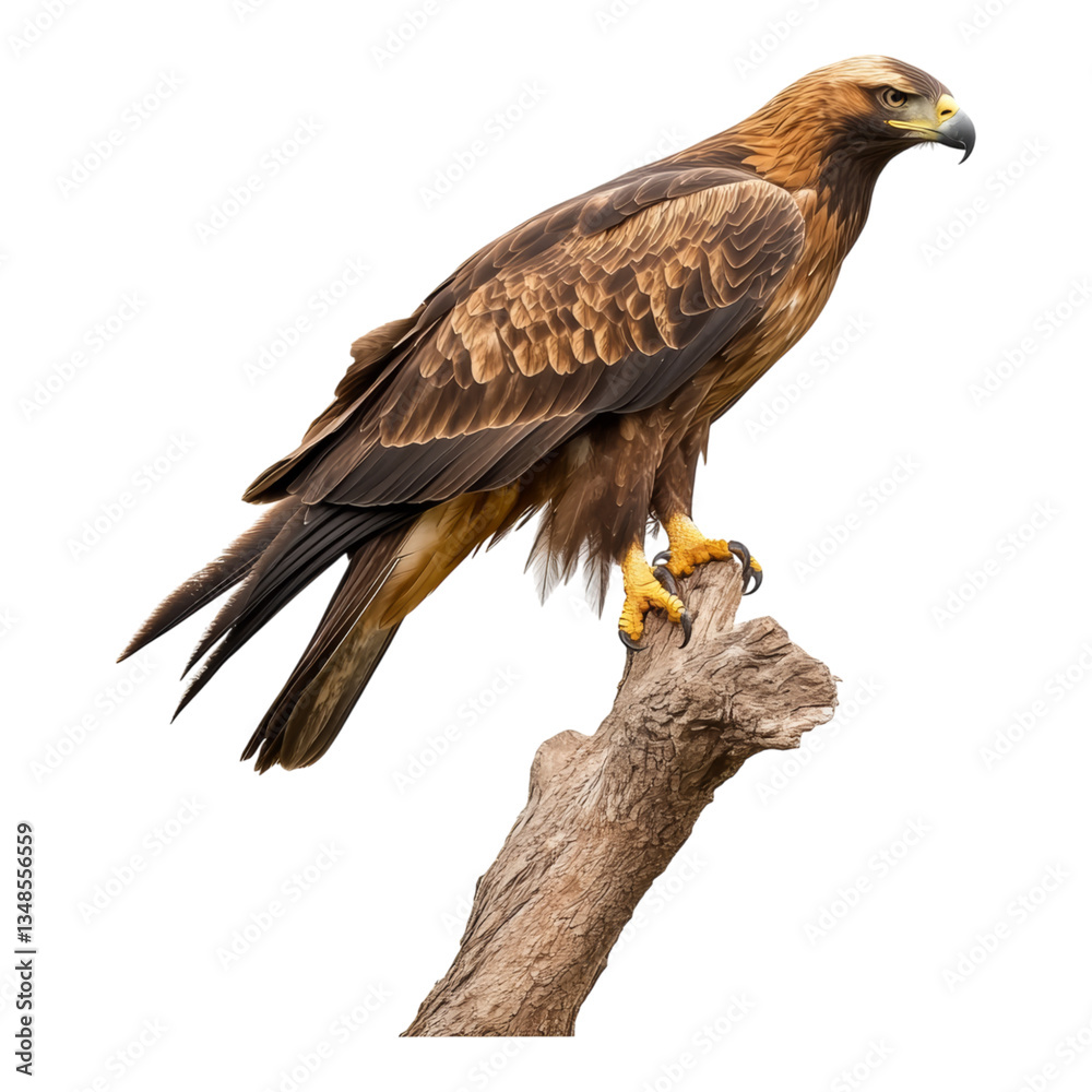Fototapeta premium Majestic Golden Eagle Perched on a Tree Branch
