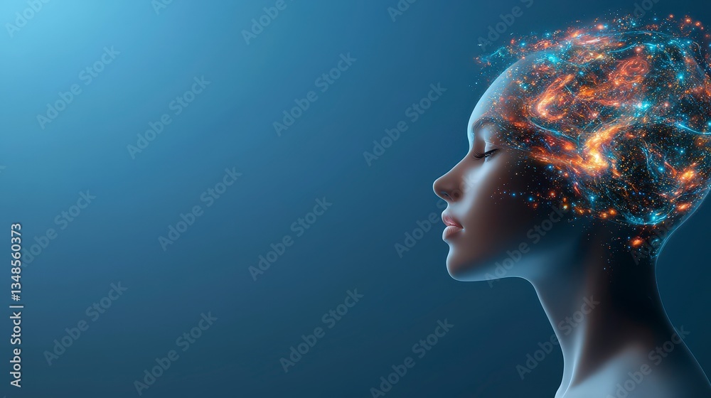 AI Art Serene Mind Cosmic Nebula Abstract Portrait AI Art Serene Mind Cosmic Nebula Abstract Portrait