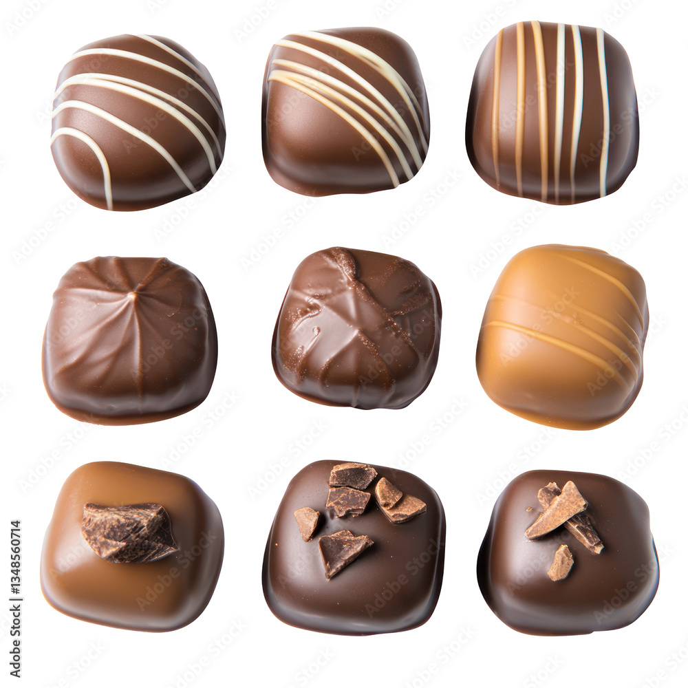 Fototapeta premium chocolate candies isolated on white or transparent background