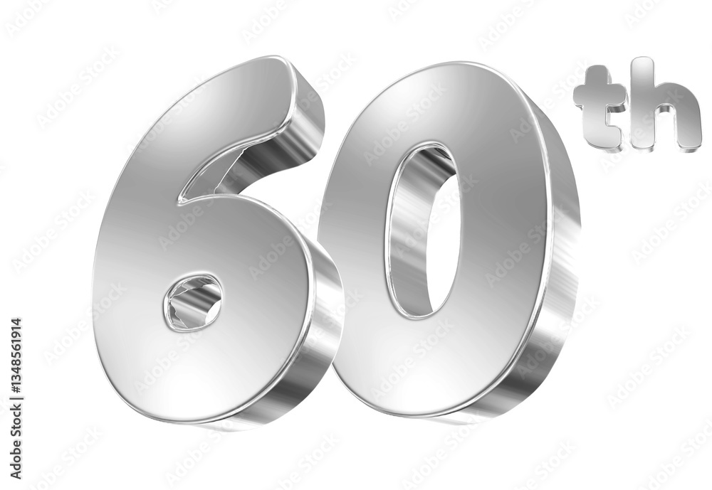 60 Year Anniversary Silver Number 60 Year Anniversary Silver Number