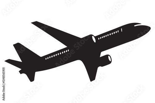 High Flying Airplane Taking Off Vector Illustration for Travel Designs
