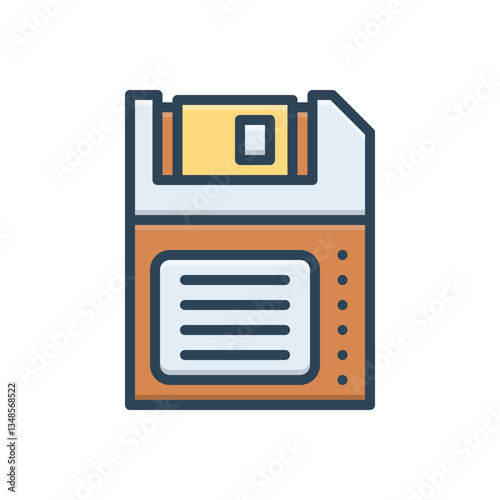Color illustration icon for floppy