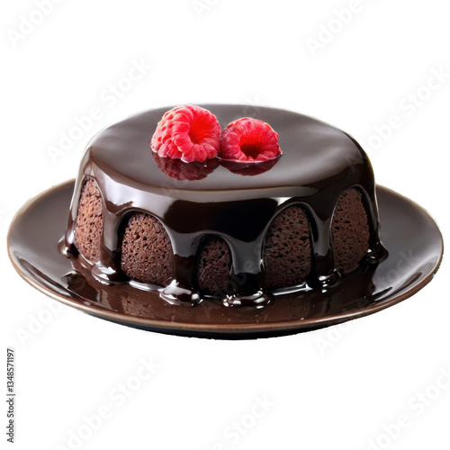 Chocolate Lava Cake with Raspberries