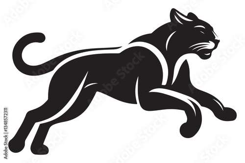 Powerful Black Panther Illustration Vector for Sport Team Logo Design