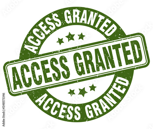 access granted stamp. access granted label. round grunge sign