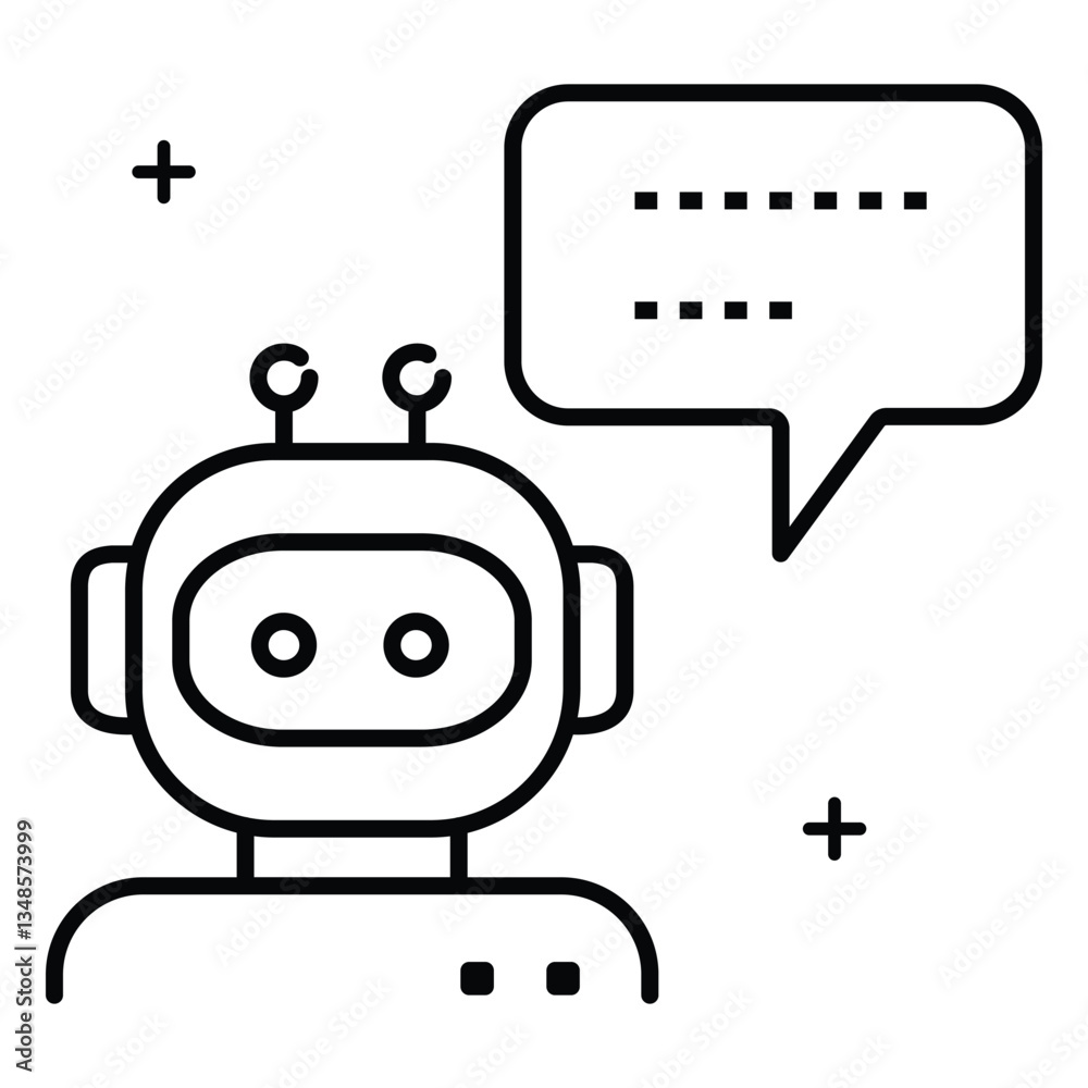 Conversational AI Chatbot Smart Assistant Vector Icon design with editable Stroke Conversational AI Chatbot Smart Assistant Vector Icon design with editable Stroke