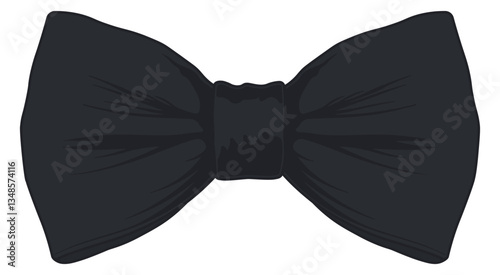 illustration black bow tie without background