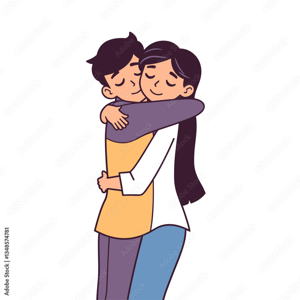 A moment of comfort and connection between two individuals A moment of comfort and connection between two individuals