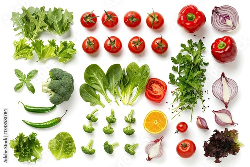 High Quality Picture of Vegetables Salad Ingredients Creative Layout
