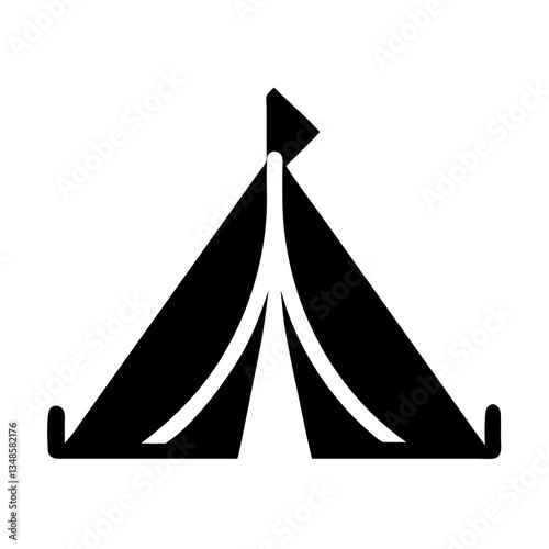 Tent silhouette symbolizing outdoor camping