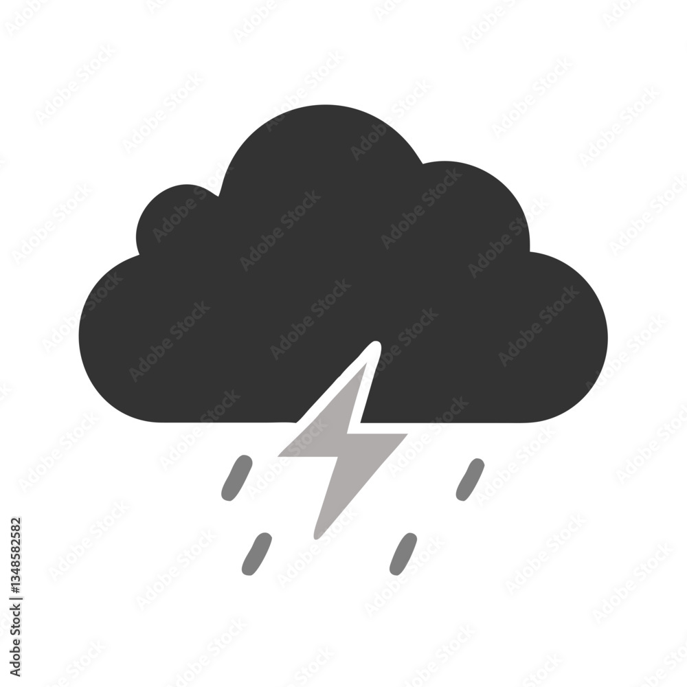 Dark storm cloud with lightning and rain Dark storm cloud with lightning and rain