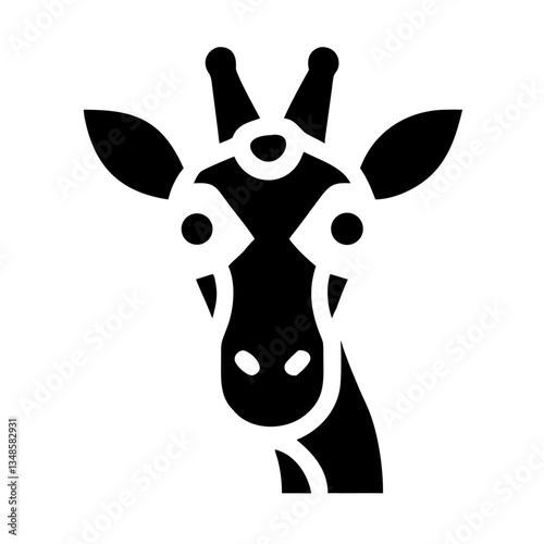 Giraffe face close-up icon