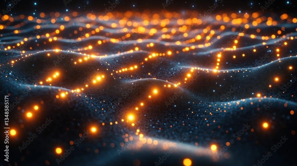 Obraz premium Glowing particles abstract digital background