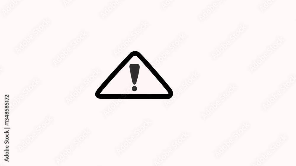 Exclamation mark in black triangle Animated Sign and black Color Exclamatory dangerous problem Icon Mark Animation with white background. Exclamation mark in black triangle Animated Sign and black Color Exclamatory dangerous problem Icon Mark Animation with white background.