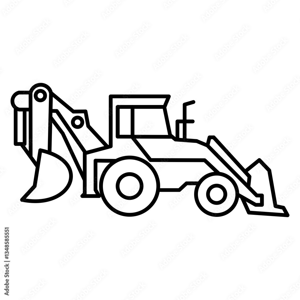 Naklejka premium excavator and truck