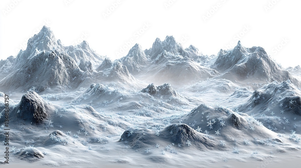 Obraz premium A detailed view of a snowy mountain landscape in winter season