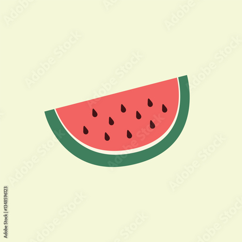 Watermelon slices on isolated background. Summer fruits icon. Vector illustration cartoon flat style