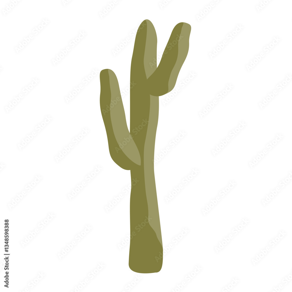 Obraz premium Stylish Saguaro cactus icon. Large Saguaro isolated hand graphic icon. Vector illustration.