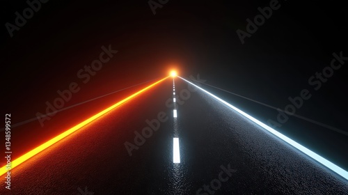 Neon Road Tunnel