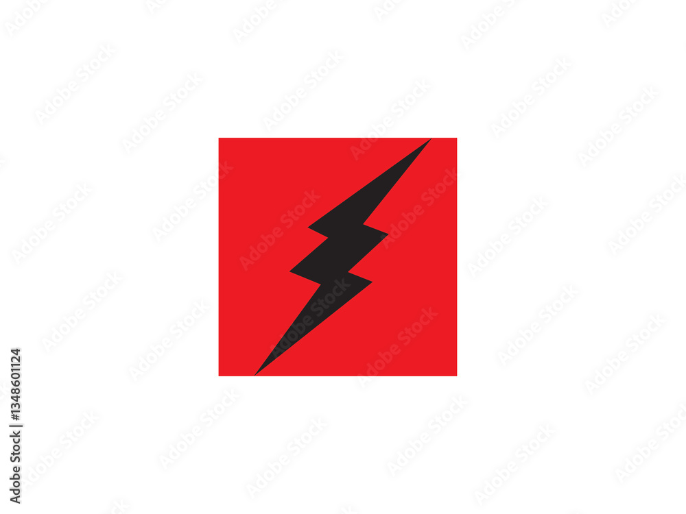 Obraz premium Electric shok icon in square box used in vector design and illustration 