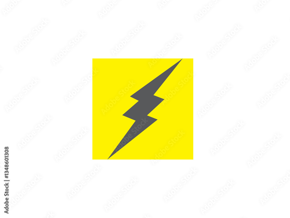 Electric shok icon in square box used in vector design and illustration Electric shok icon in square box used in vector design and illustration