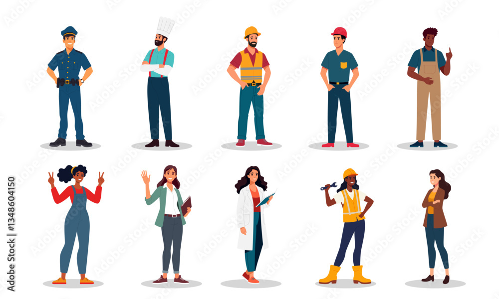 Character different profession illustration character set Character different profession illustration character set