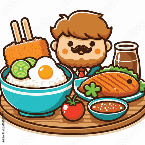 tonkatsu, japanese, meal, food, lunch, meat, pork, cutlet, restaurant, fried, cuisine, japan, dish, japanese food, cabbage, traditional, rice, asian, delicious, plate, tasty, gourmet, cooking, sauce, 