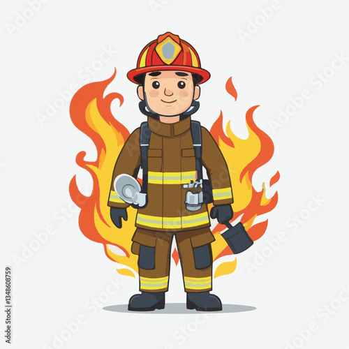 fireman, emergency, firefighter, safety, danger, fire, rescue, man, fighter, helmet, uniform, protection, red, service, equipment, background, hose, flame, extinguisher, burn, hero, job, water, work, 