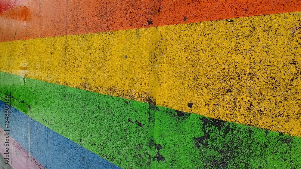 Texture of pride rainbow crosswalk on the asphalt road street in Maastricht, Netherlands after the rain Texture of pride rainbow crosswalk on the asphalt road street in Maastricht, Netherlands after the rain