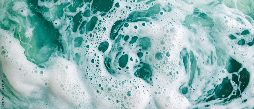 Naklejka premium A watery spiral with shades of turquoise and white foam streaks