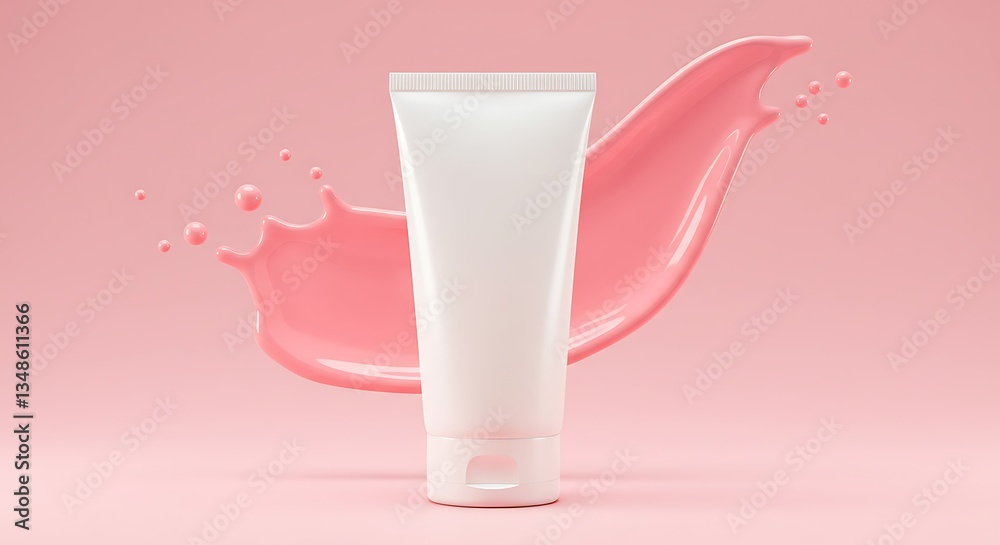 Elegant skincare presentation with splashy background, perfect beauty ads Elegant skincare presentation with splashy background, perfect beauty ads