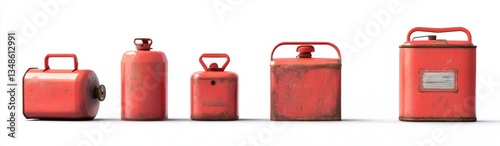 Vintage Red Fuel Containers (2)