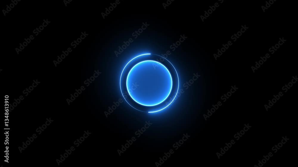 The ellipsis icon features an elongated circular shape rotation with a neon line on a black background.4k motion graphic The ellipsis icon features an elongated circular shape rotation with a neon line on a black background.4k motion graphic