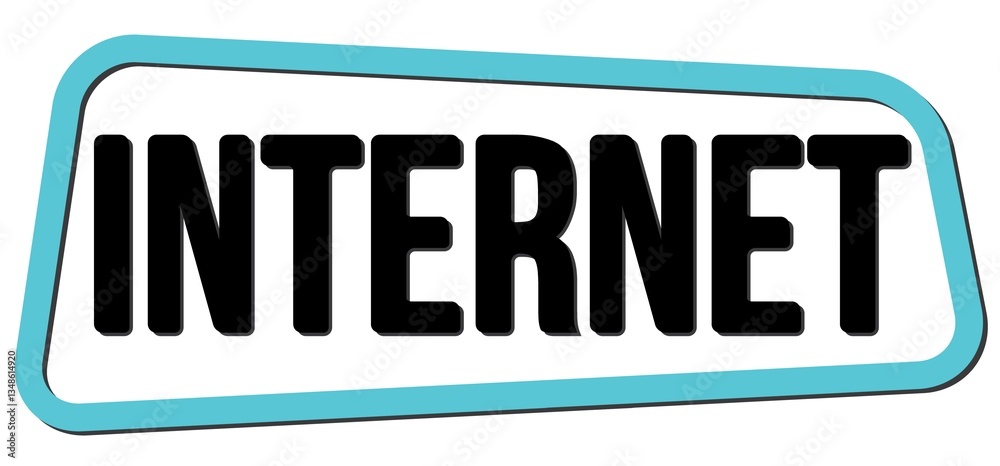 INTERNET text on blue-black trapeze stamp sign. INTERNET text on blue-black trapeze stamp sign.