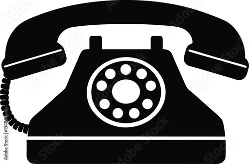 telephone silhouette vector icon illustration,classic Telephone vector