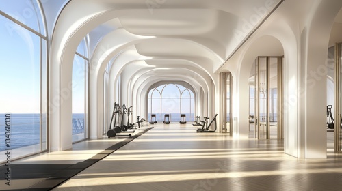 Modern Fitness Center with Ocean Views