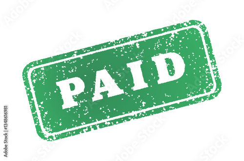 Paid Stamp in green color