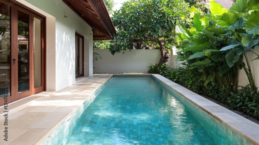 custom made wallpaper toronto digitalTropical Poolside Villa Backyard Oasis